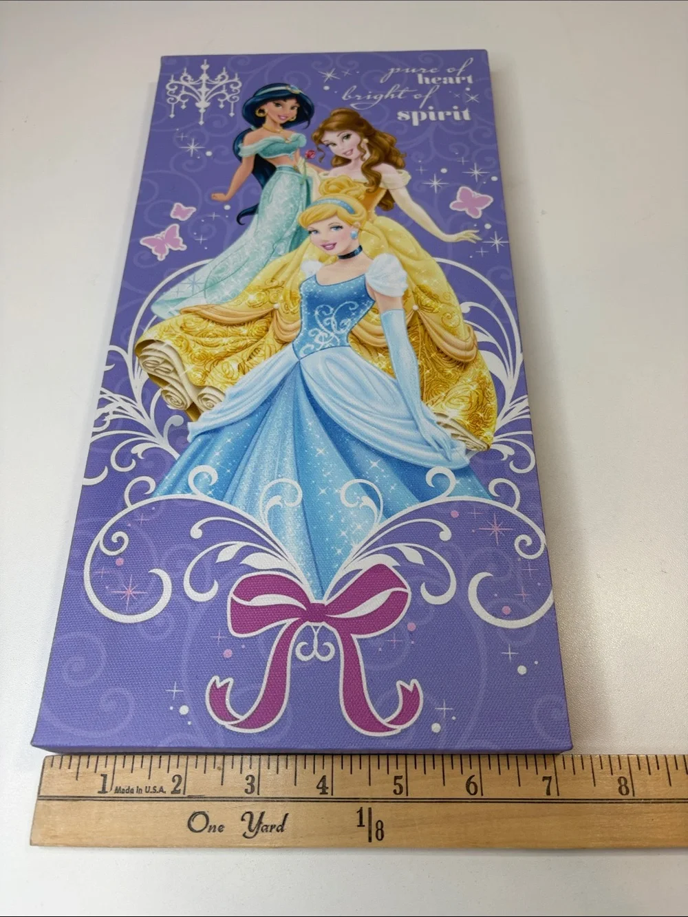 Disney Princess Wall Canvas – Jasmine Belle Cinderella – Pure of Heart Bright of